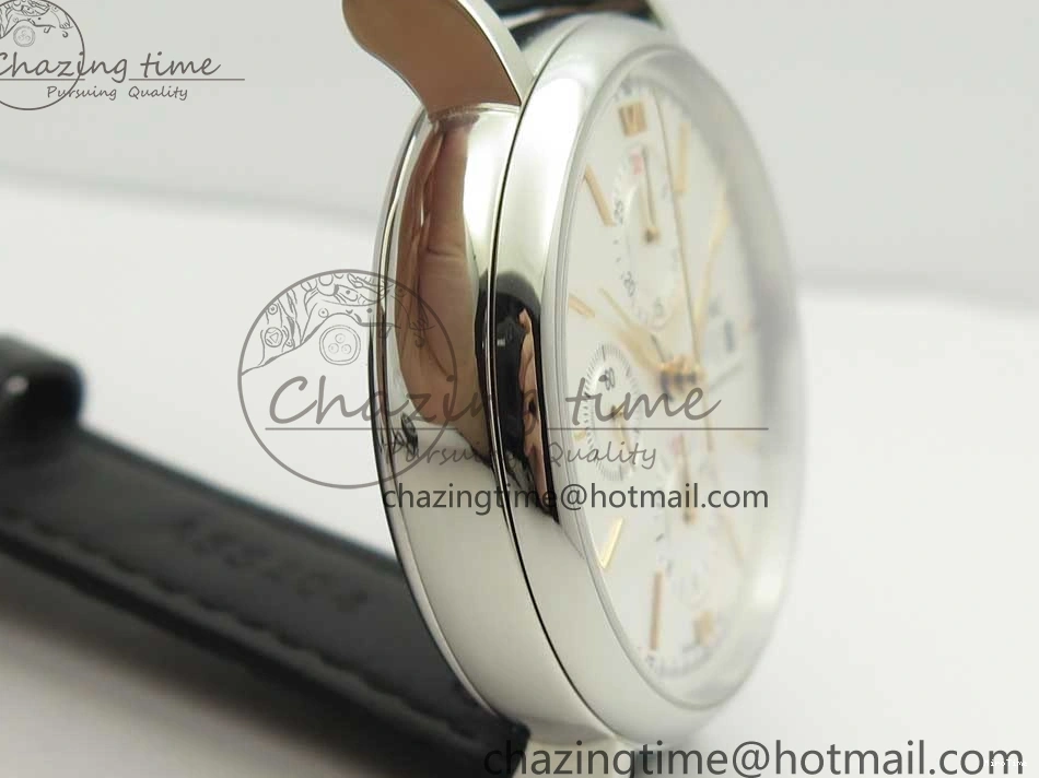 MIROTIME 0129 Snug Portofino IW391022 SS ZK 1:1 Best Edition White Dial Gold Markers On Black Leather Strap A 7130